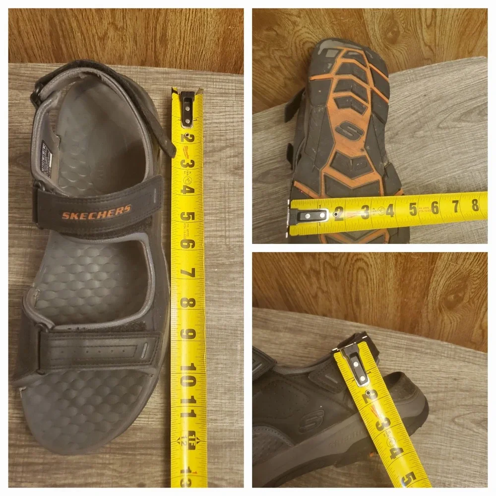 Skechers Tresmen Garo Relaxed Fit Strap Sandals Men's Size 12 Black‎
